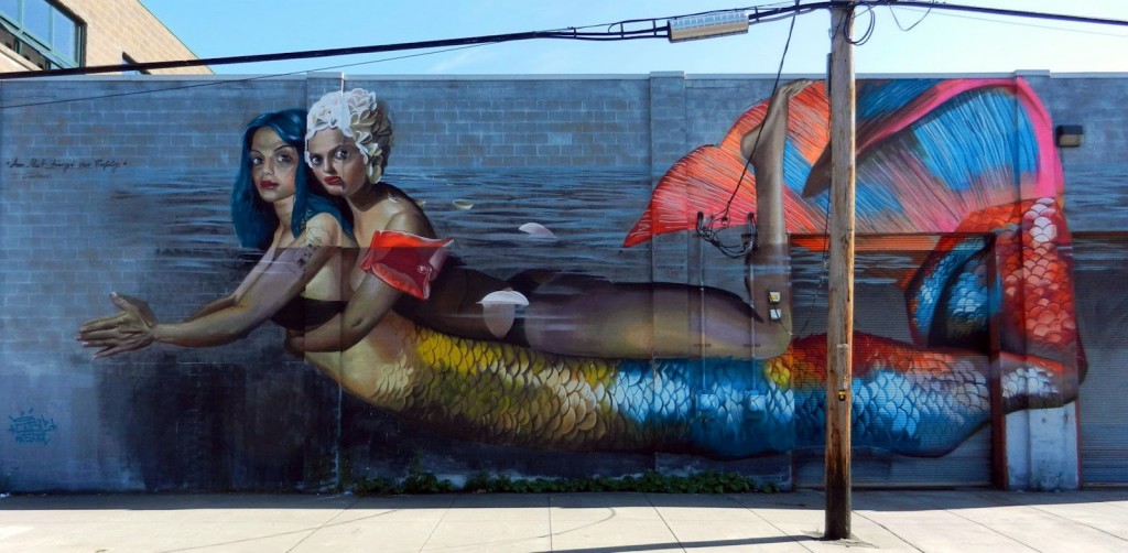 Mermaid goddess mural