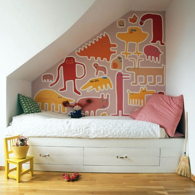 vibrant nook for kid's bed